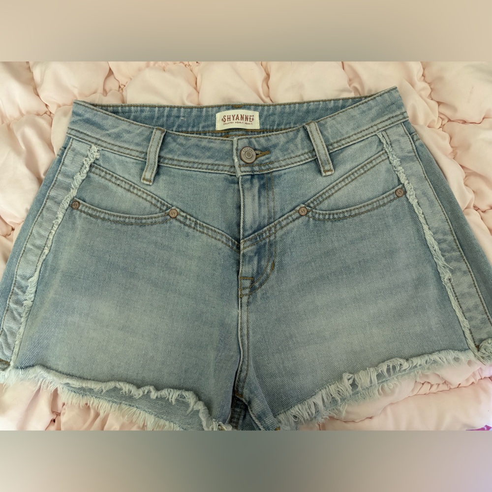 Light Blue Frayed Shyanne Shorts